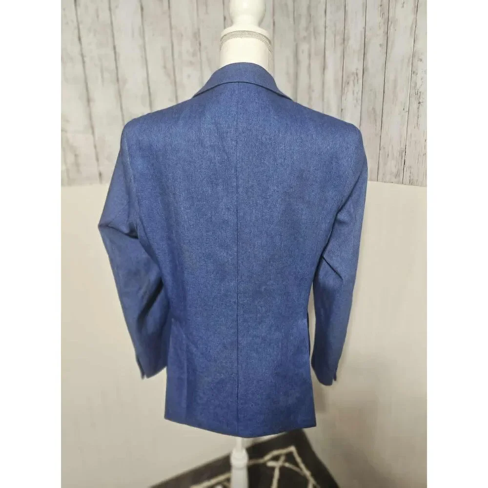 COOFANDY Men’s Blue Slim Fit Blazer Size M One Button Textured Sport Coat